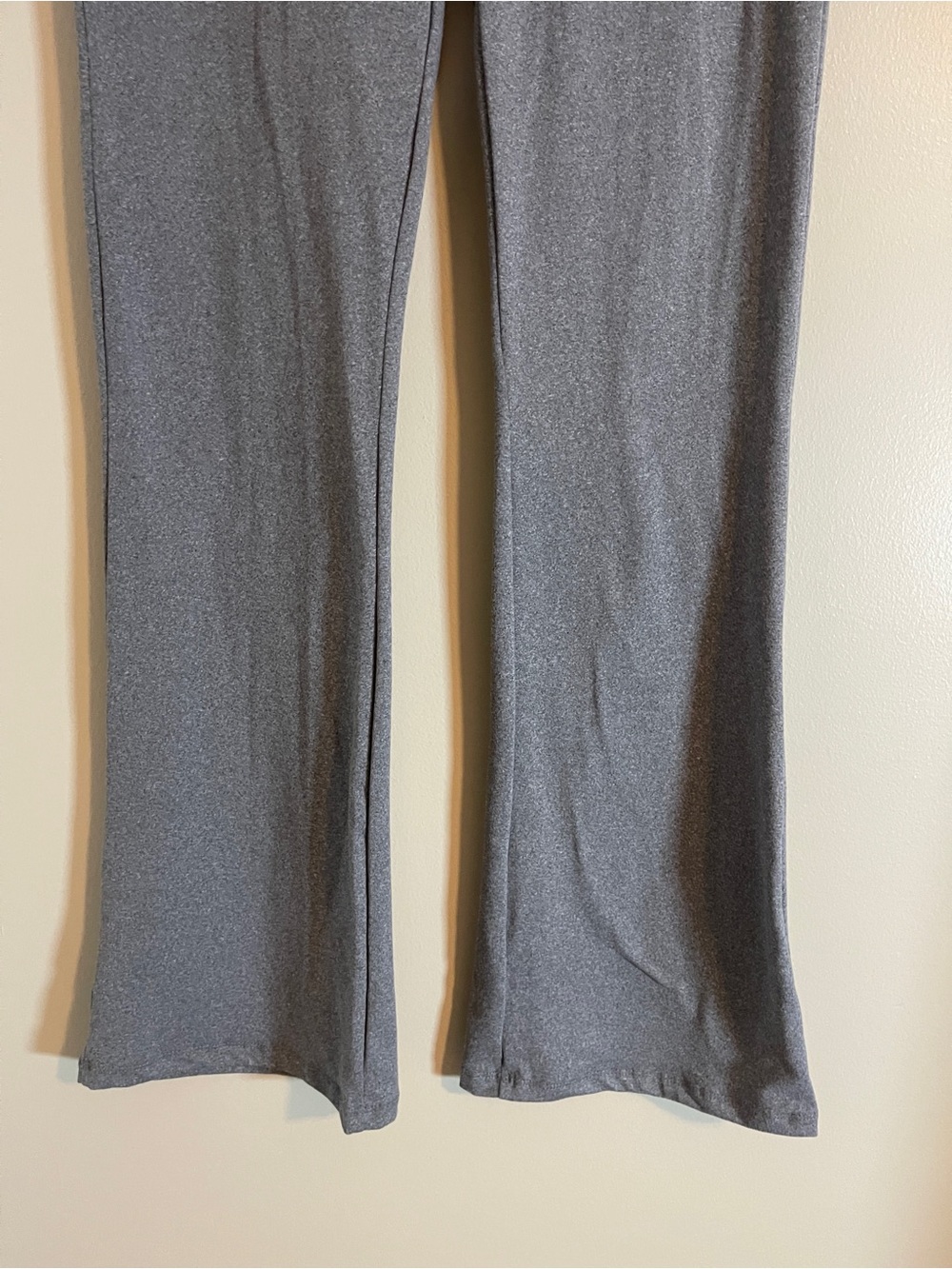 Fold-Over High Waist Pants Womens M Gray Flare Athleisure Minimalist Yoga Pants - Picture 4 of 9